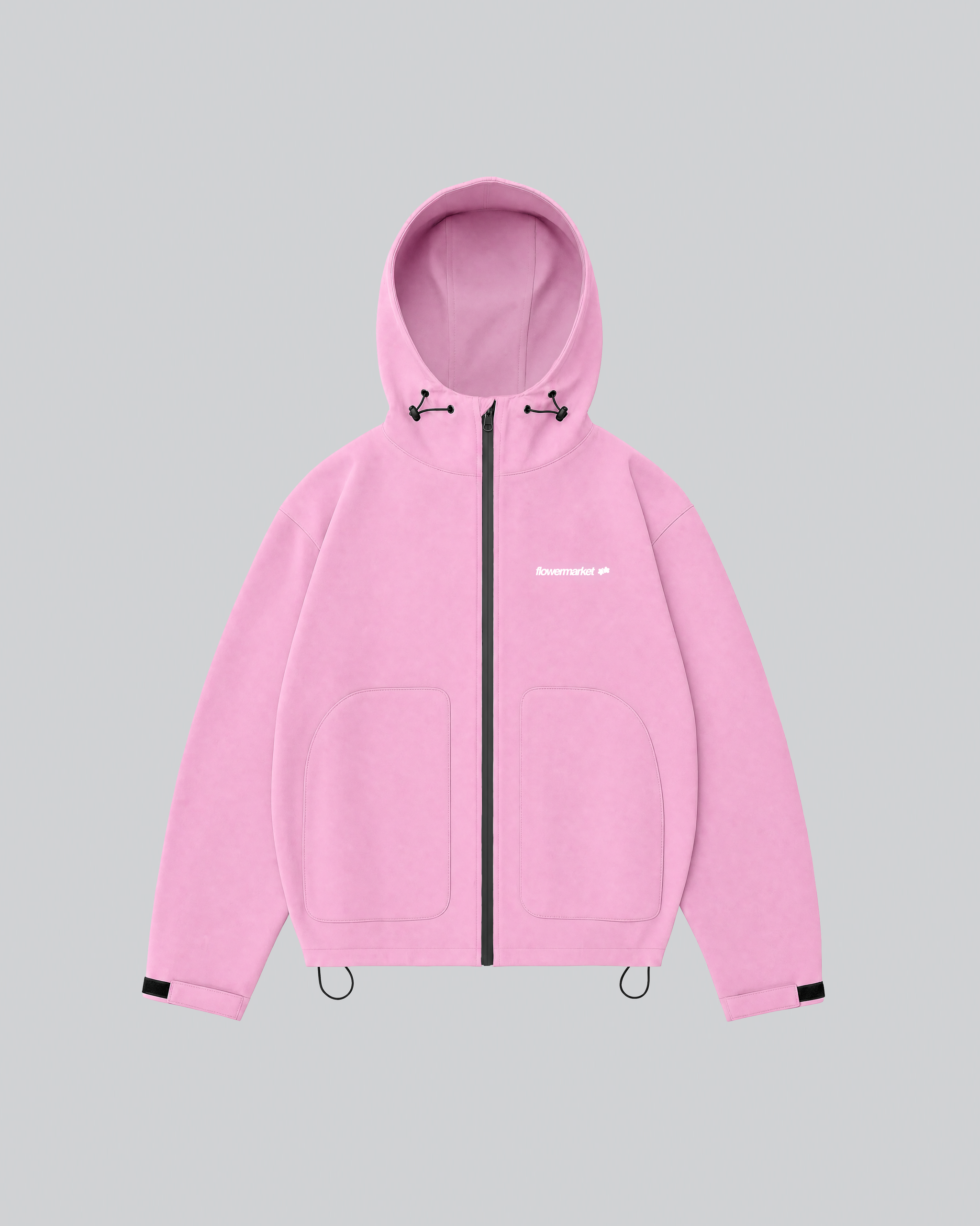 Croco Rainjacket rose sèche, unie